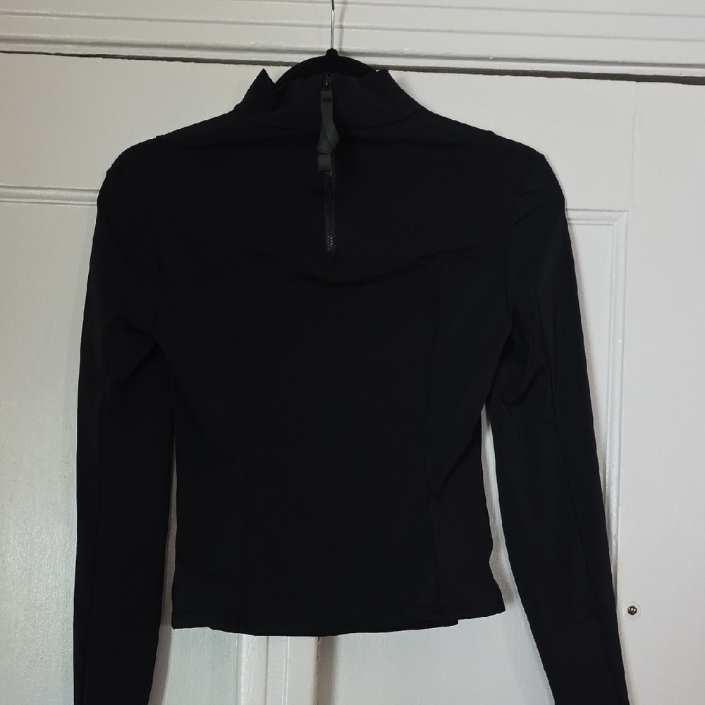 Running Order Black Fitted Polo Collar  Long Sleeve XS Dri Fit